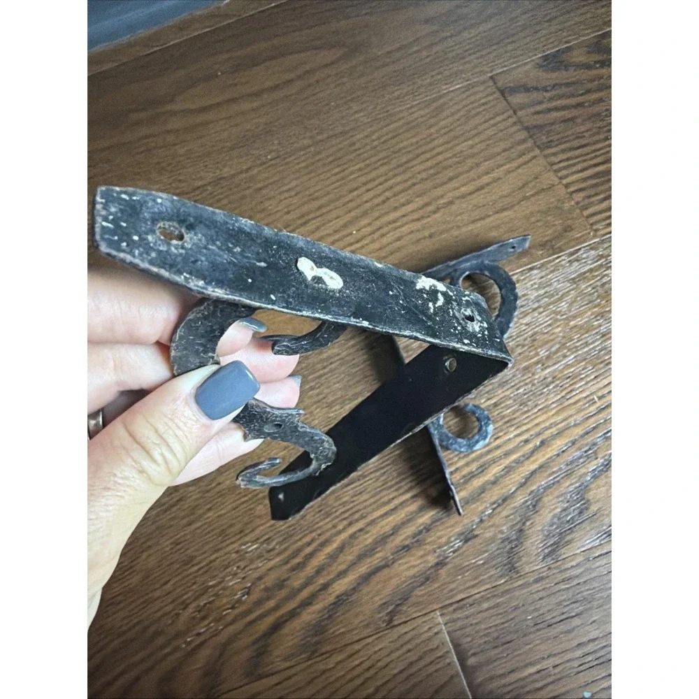 Italian Wrought Iron Wall Shelf Brackets Pair 6